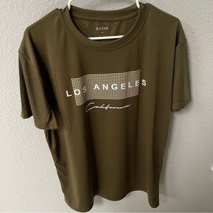 SHEIN // men’s dark green Los Angeles California tshirt